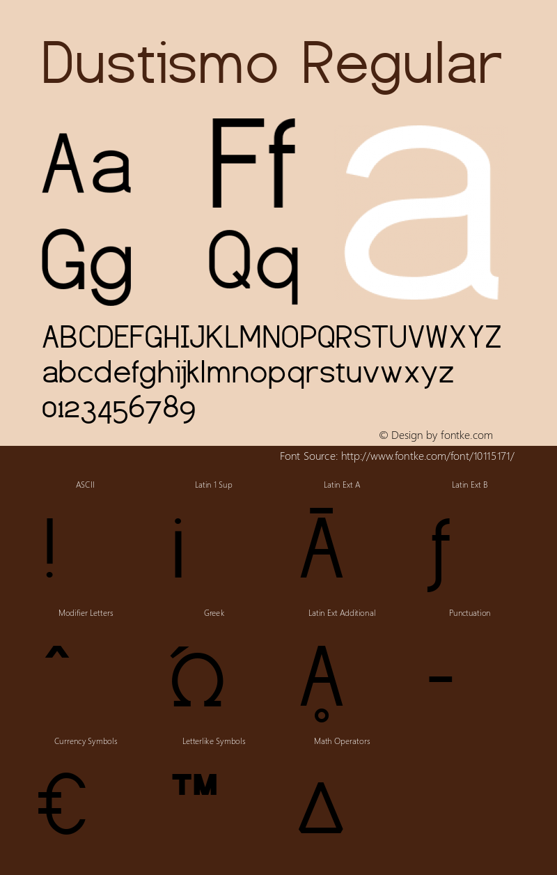 Dustismo Regular Version 1.06 2003 Font Sample