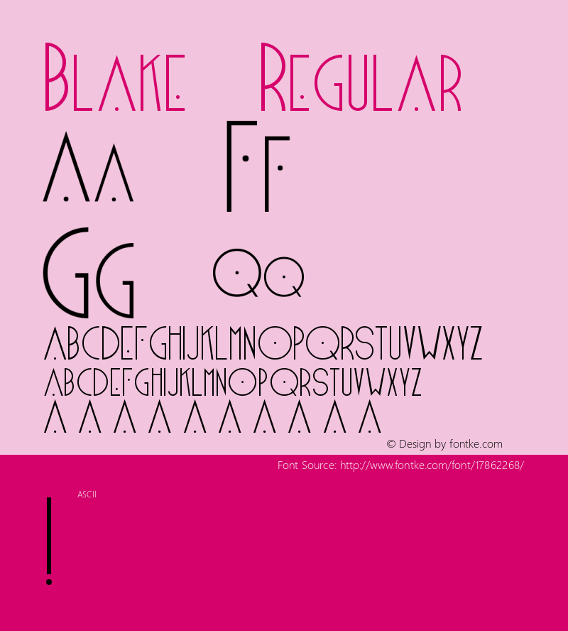 Blake Regular Version 1.0 Font Sample