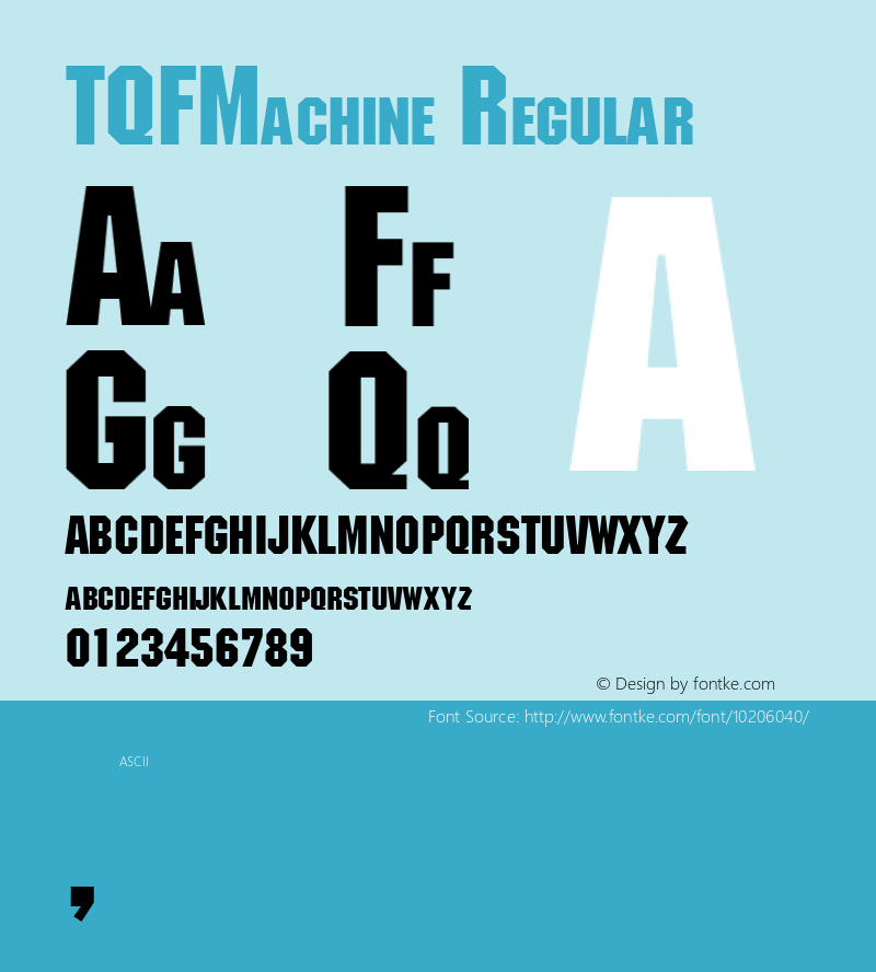 TQF_Machine Regular Unknown Font Sample