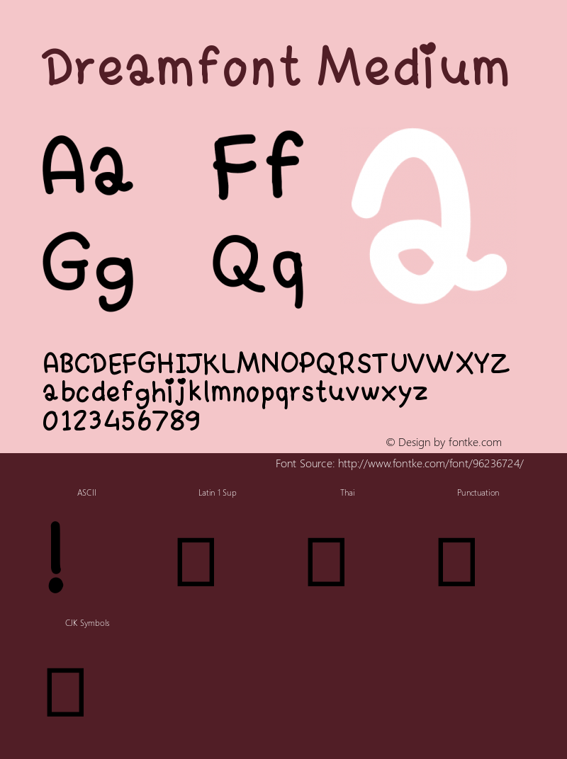 Dreamfont Version 001.000 Font Sample