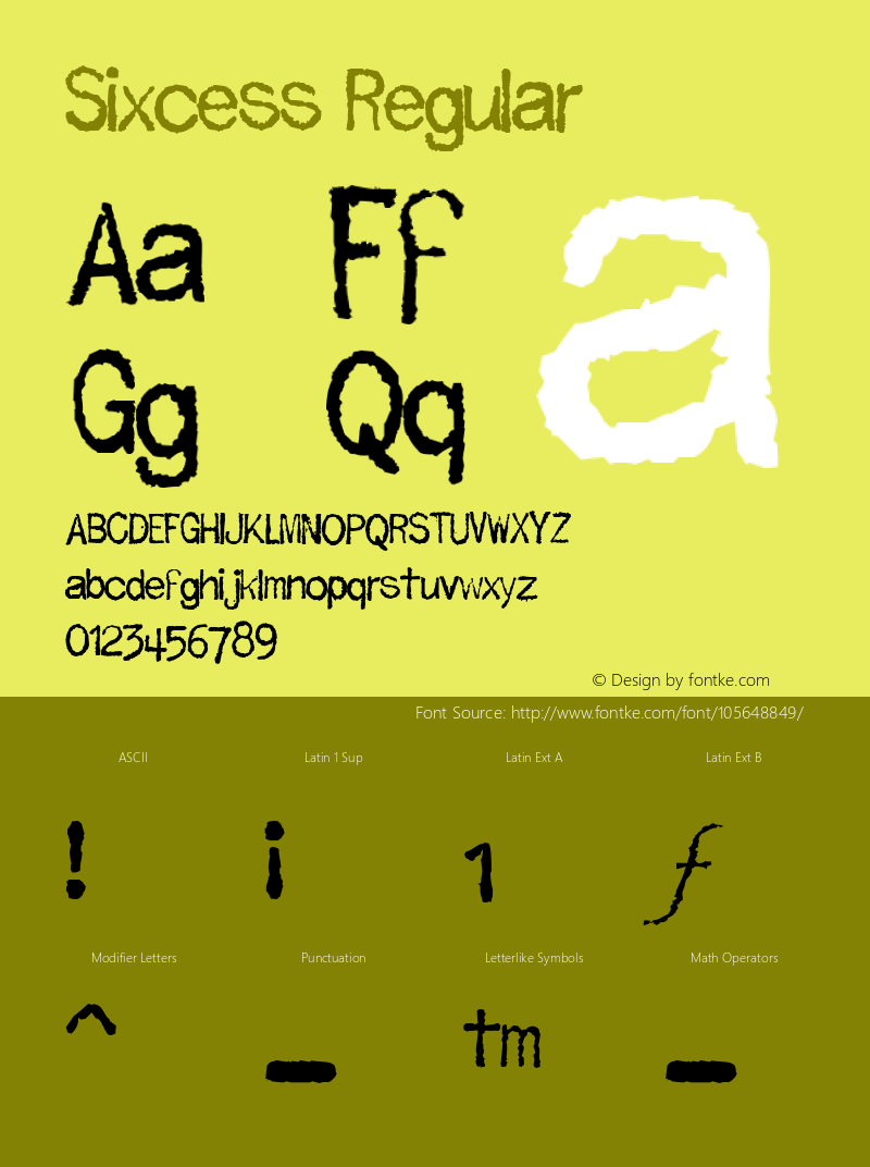 Sixcess W05 Regular Version 4.10 Font Sample