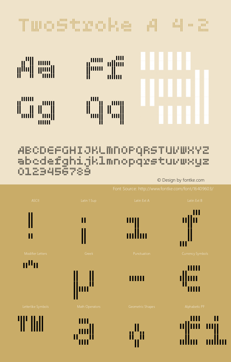 TwoStroke A 4-2 Version 1.000 Font Sample