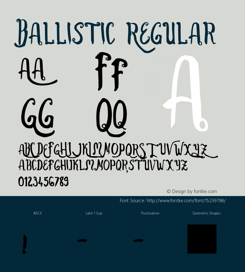 Ballistic Regular 1.000 Font Sample