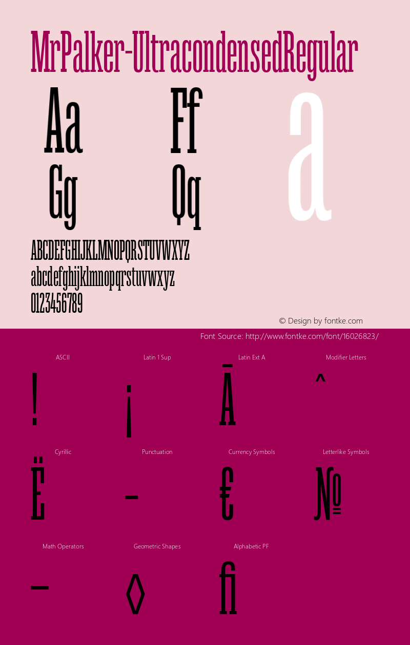 MrPalker-UltracondensedRegular ☞ Version 1.000;com.myfonts.easy.letterheadrussia.mr-palker.ultracondensed-regular.wfkit2.version.4vYq Font Sample