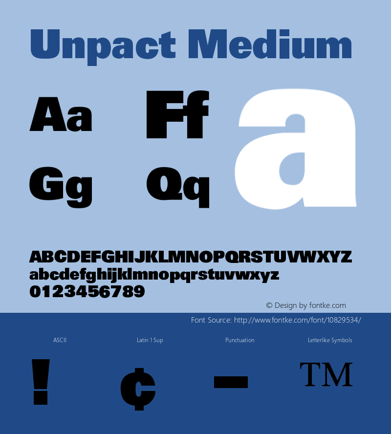 Unpact Medium Version 001.001 Font Sample