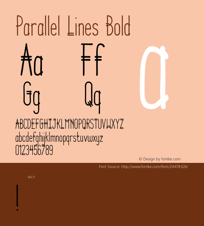 Parallel Lines Bold Version 1.00 2016 Font Sample