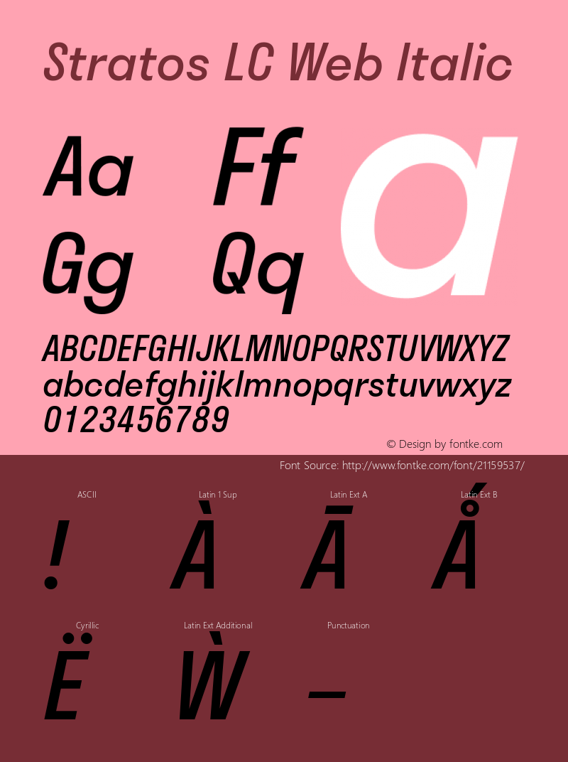 StratosLCWeb Version 1.0 Font Sample