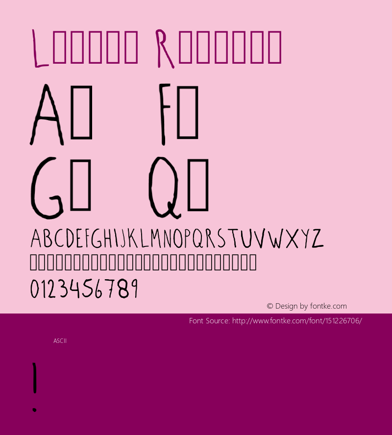 Lilian Regular Version 001.001 Font Sample