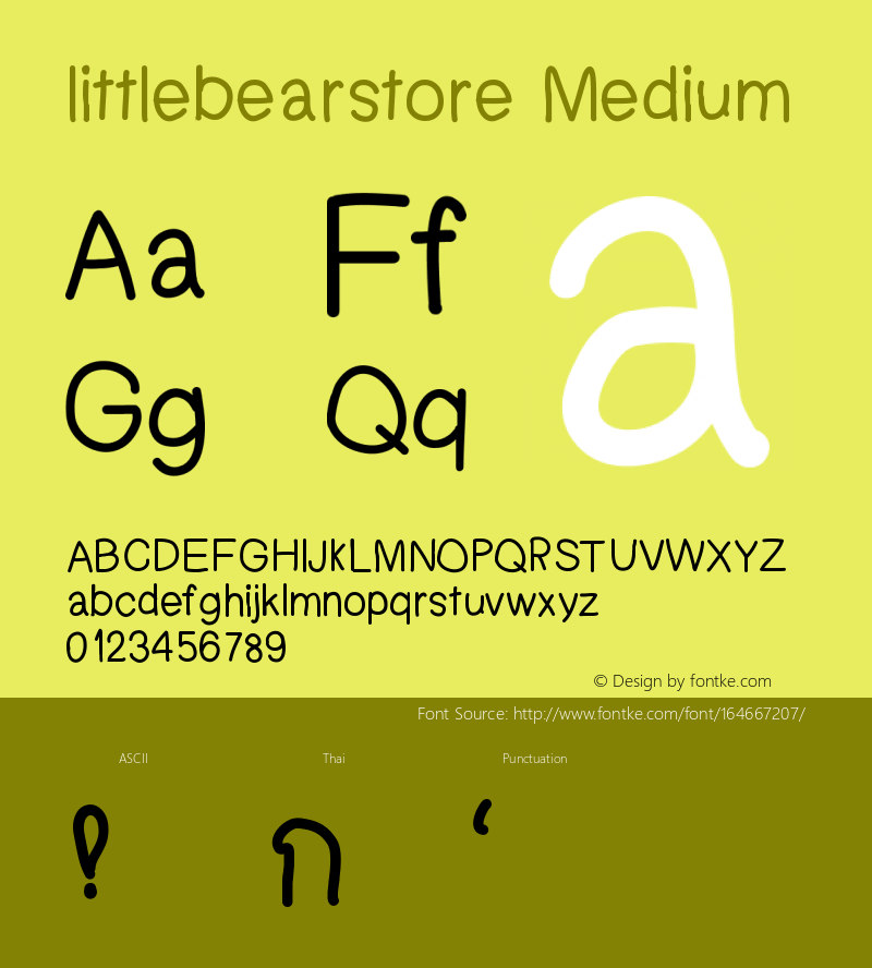 littlebearstore Version 001.000 Font Sample