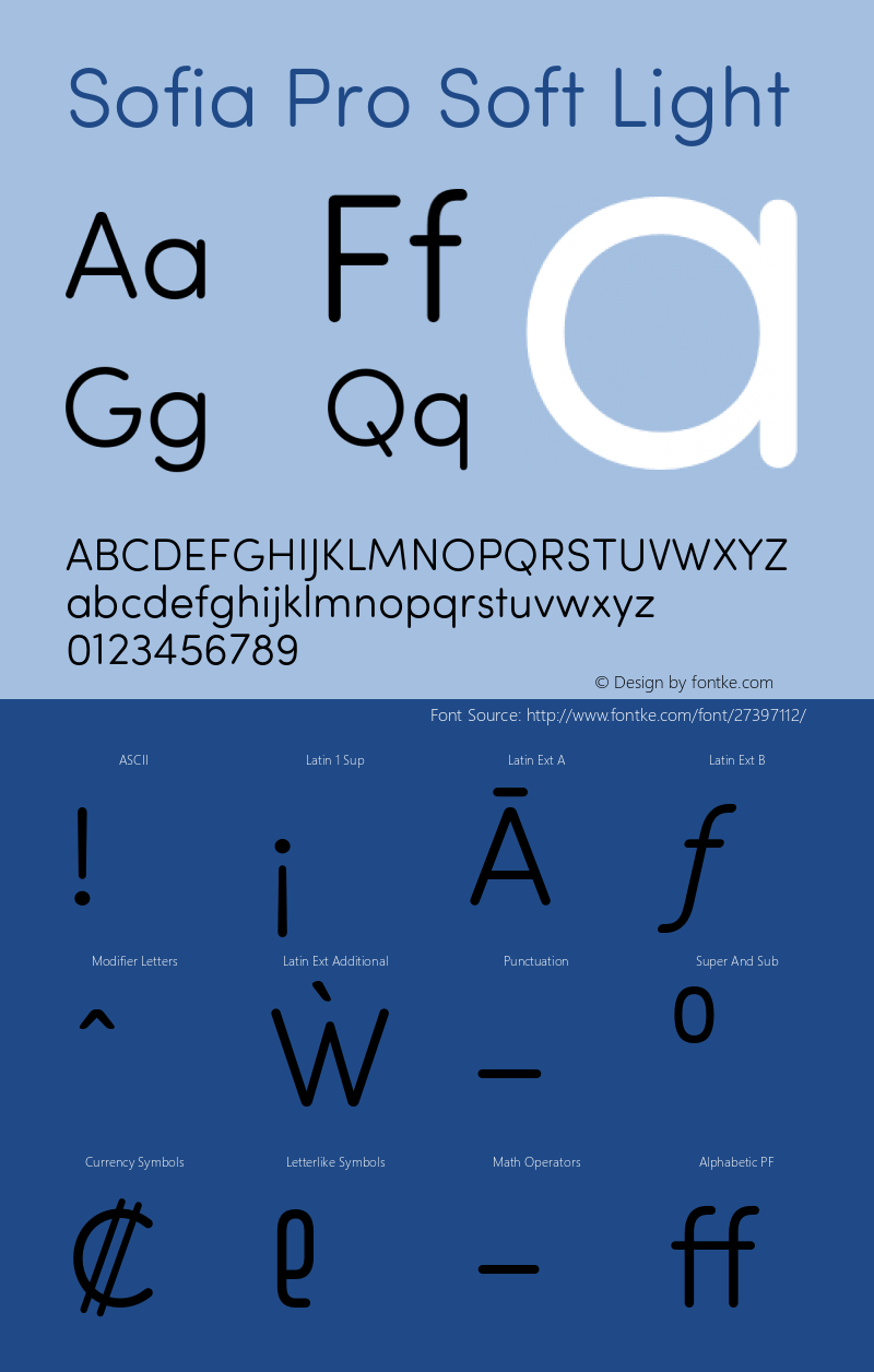 SofiaProSoft-Light Version 002.001E Font Sample