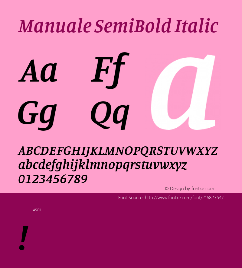 ManualeSemiBold Version 1.0 Font Sample