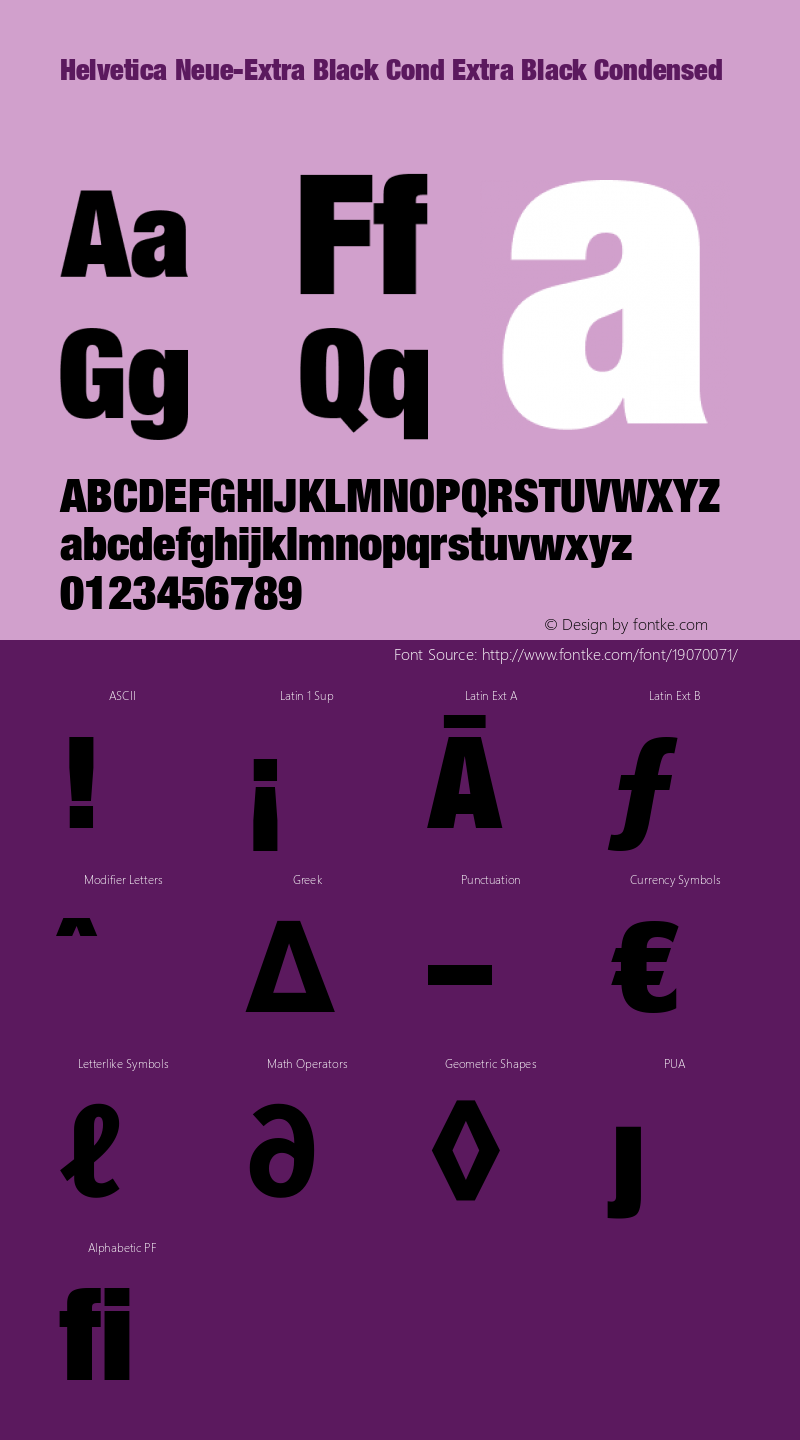 Helvetica Neue-Extra Black Cond Extra Black Condensed Version 1.300;PS 001.003;hotconv 1.0.38 Font Sample