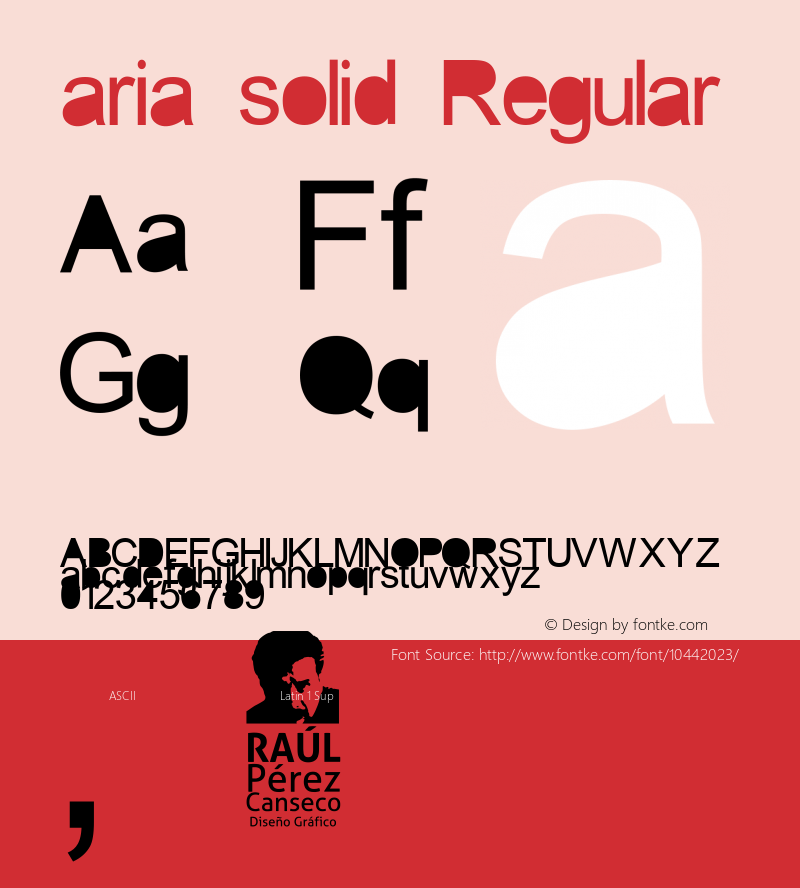 aria solid Regular Version 1.00 2012 Font Sample