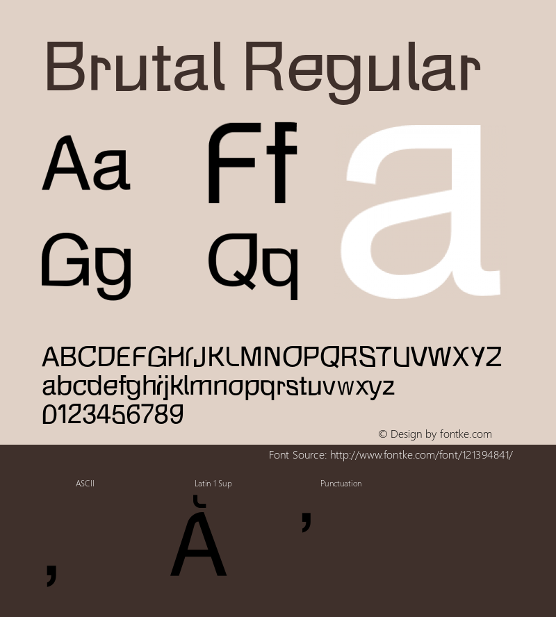 Brutal Regular Version 2.000;FEAKit 1.0 Font Sample