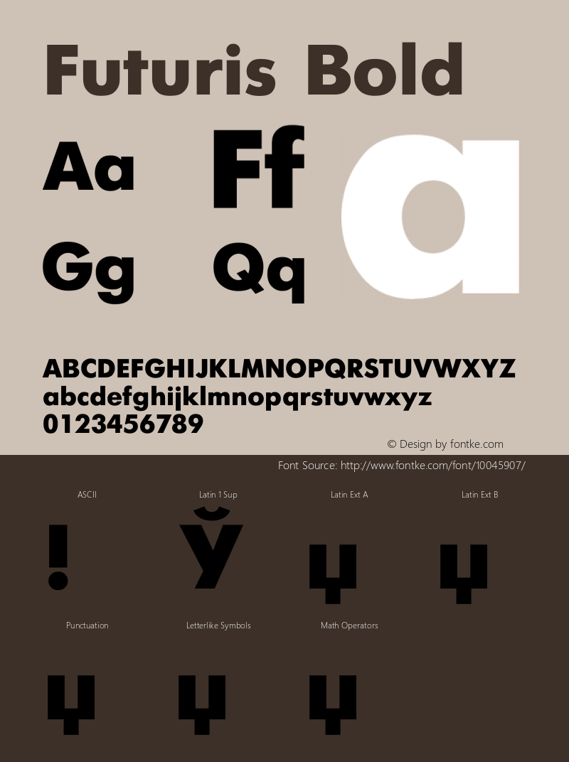 Futuris Bold Converted from i:\truetype\FUB____W.BF1 by ALLTYPE Font Sample