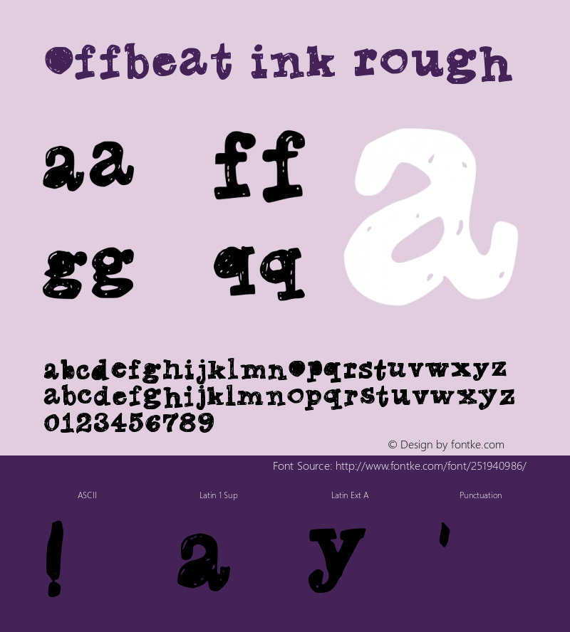 Offbeat Ink Rough Version 1.003;Fontself Maker 3.5.8图片样张
