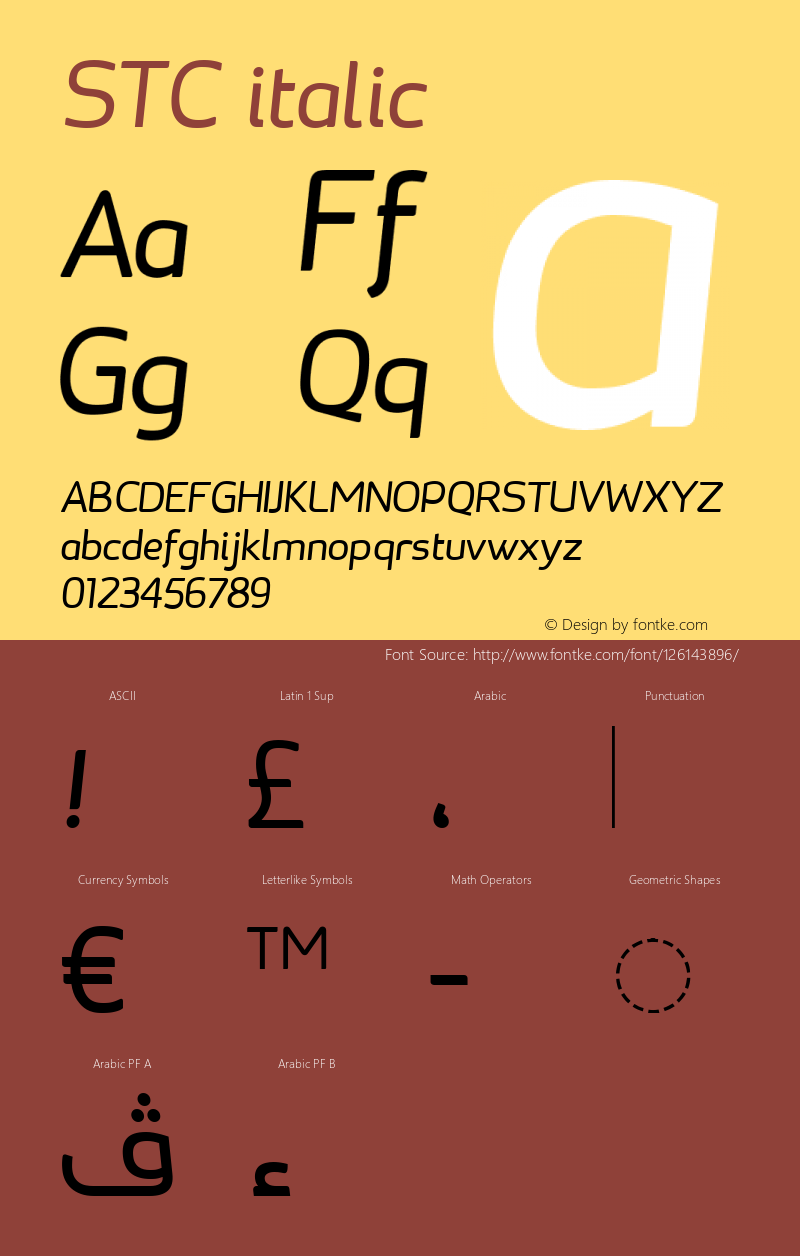 STC-italic Version 1.022 Font Sample