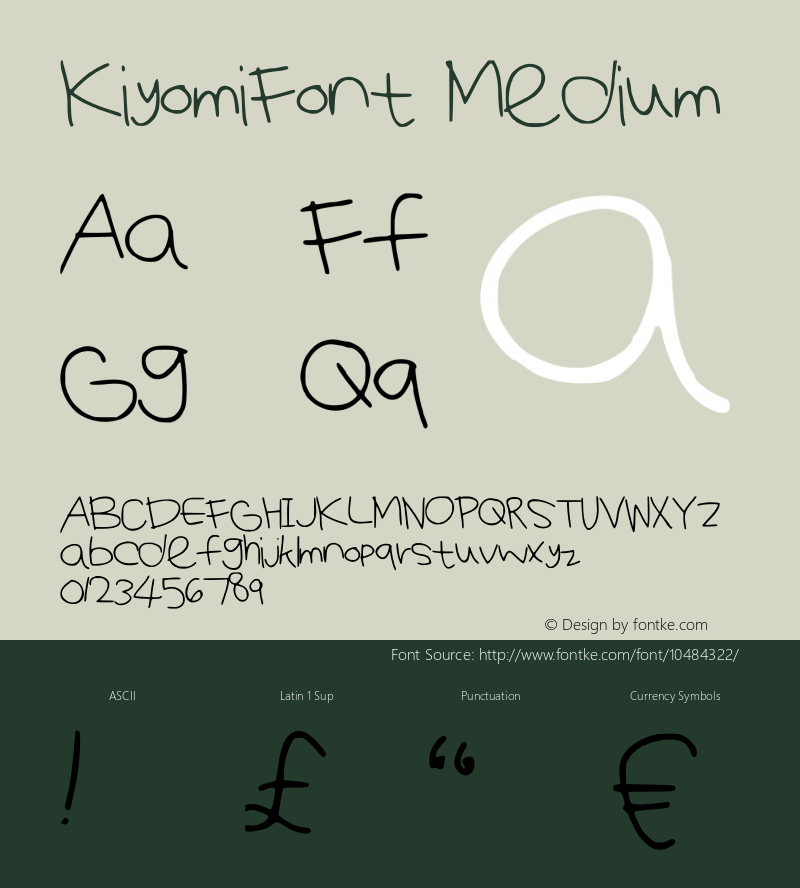 KiyomiFont Medium Version 001.000 Font Sample