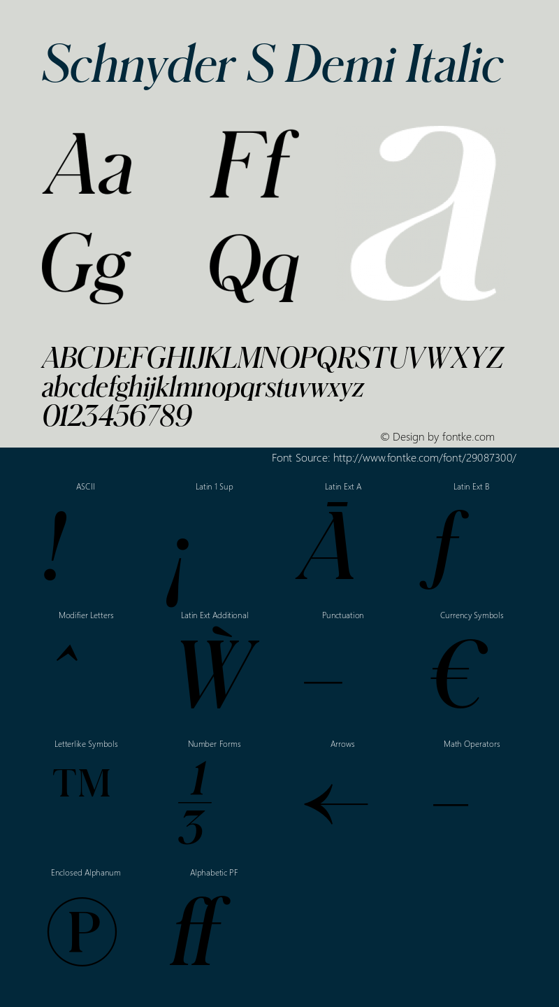 SchnyderS-DemiItalic Version 1.1 2018 | wf-rip DC20180130 Font Sample