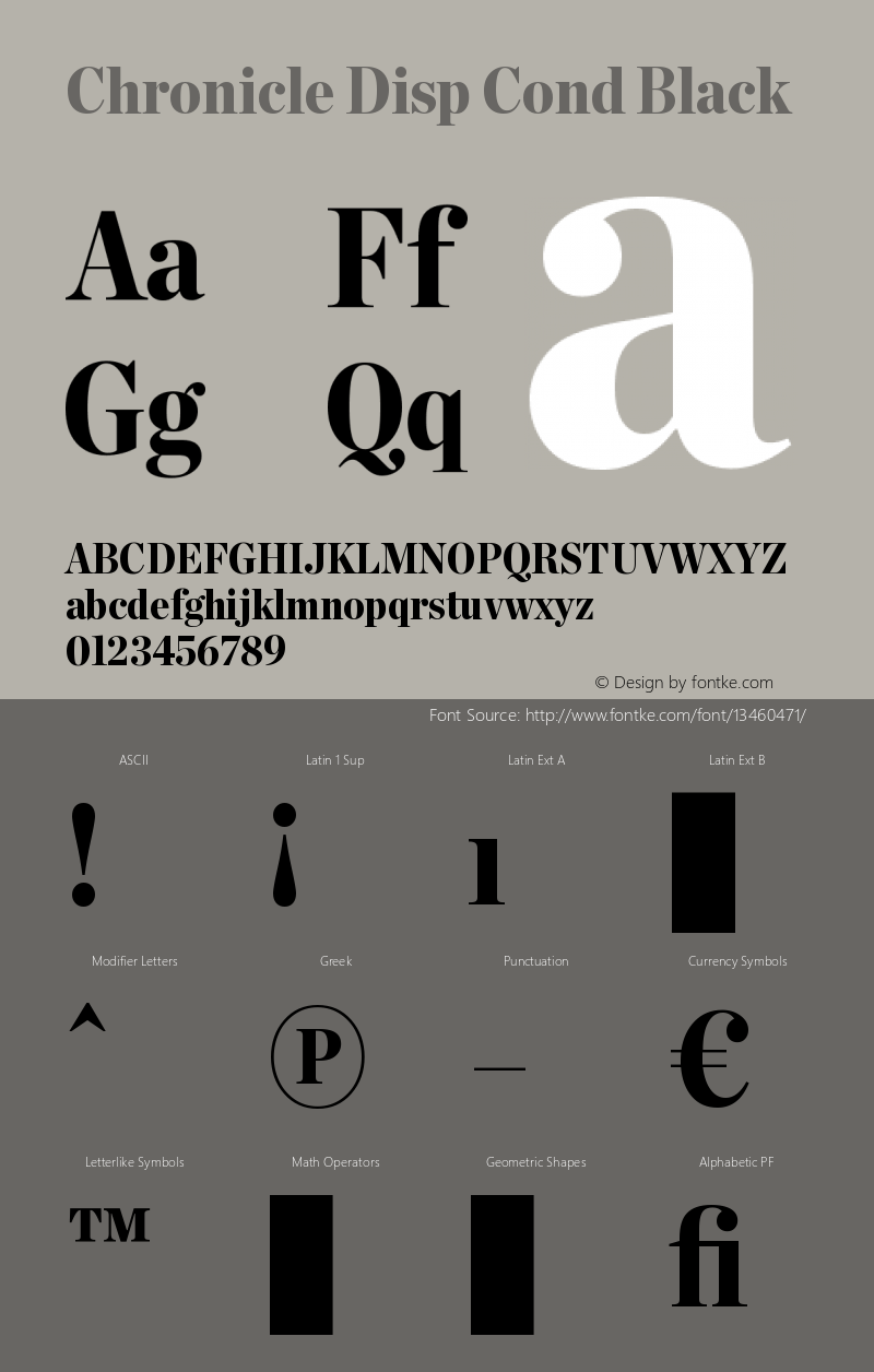 Chronicle Disp Cond Black Version 1.100 Font Sample