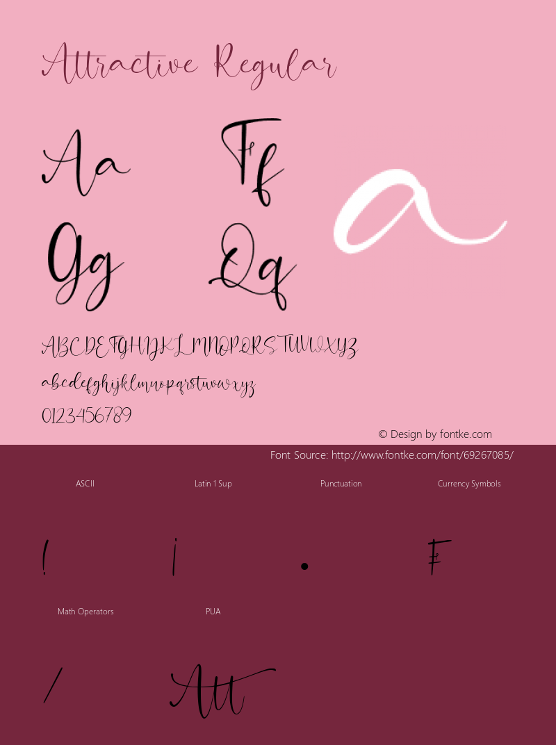 Attractive Version 1.00;June 1, 2020;FontCreator 13.0.0.2642 64-bit Font Sample