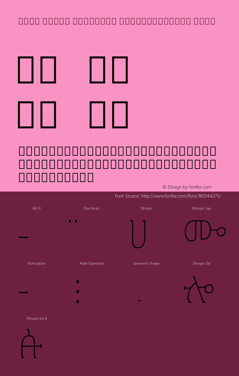 Noto Serif Ethiopic SemiCondensed Thin Version 2.000; ttfautohint (v1.8.2)图片样张