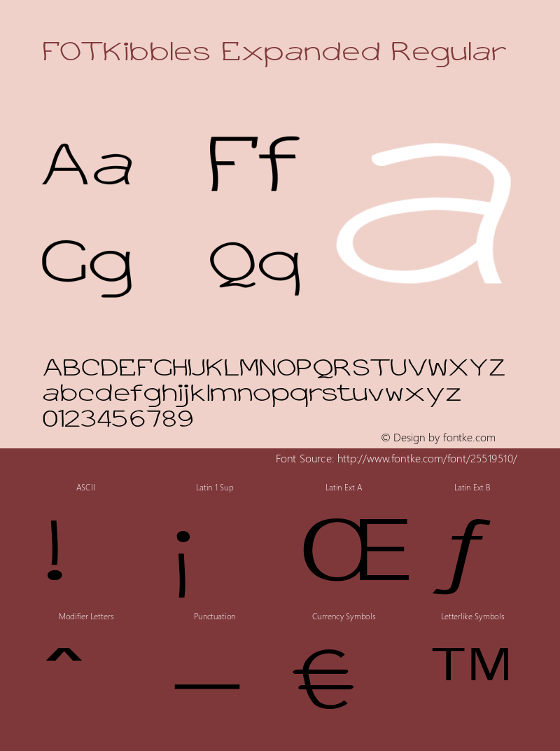 FOTKibbles-ExpandedRegular Version 1.000 Font Sample