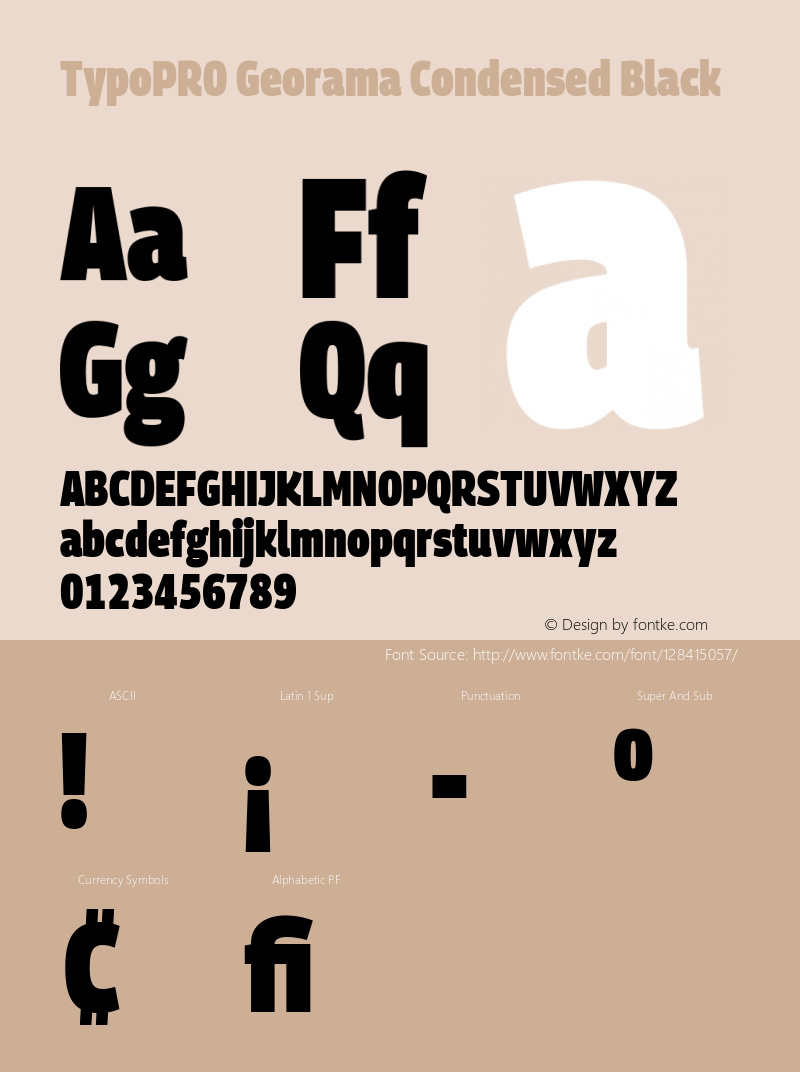 TypoPRO Georama Condensed Black Version 1.001 Font Sample