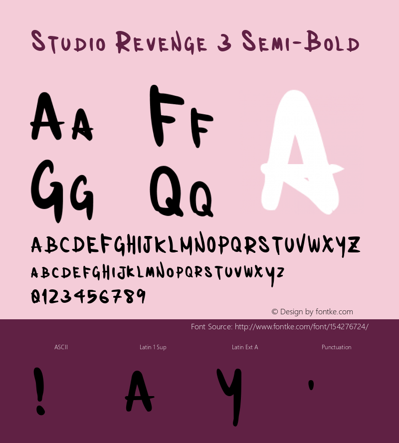 Studio Revenge 3 Semi-Bold Version 1.00;November 11, 2020;FontCreator 12.0.0.2555 64-bit Font Sample