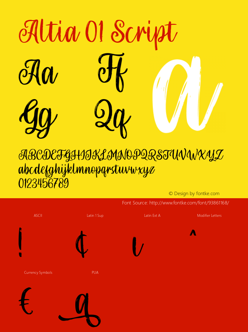 Altia 01 Script 1.000 Font Sample