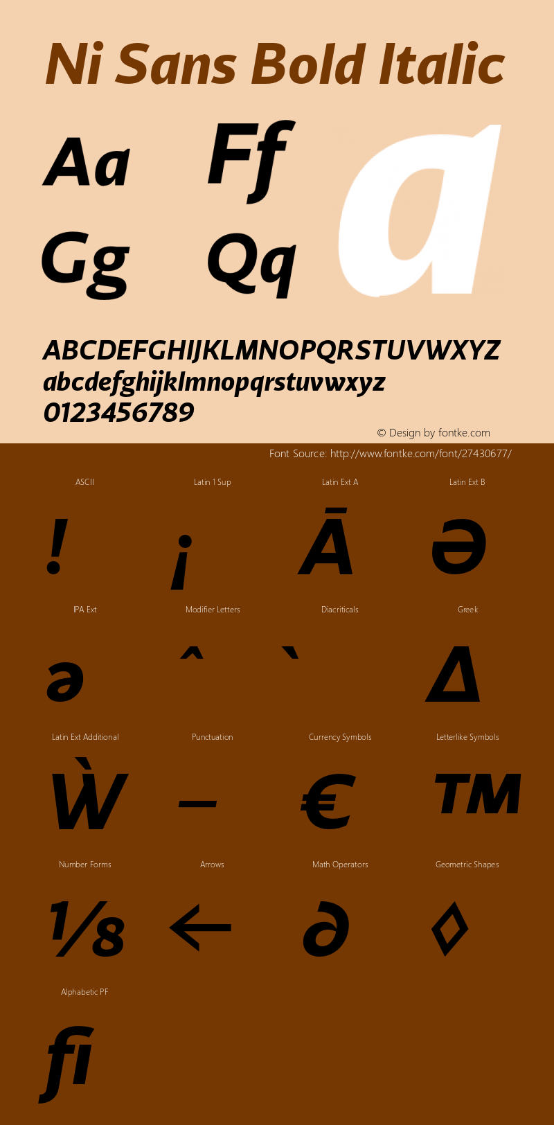 Ni Sans Bold Italic Version 1.000;PS 001.000;hotconv 1.0.88;makeotf.lib2.5.64775 Font Sample