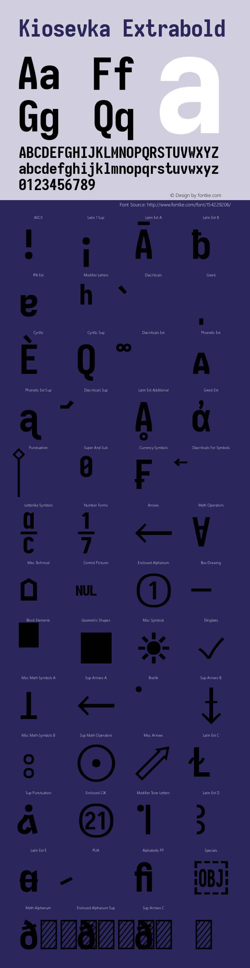 Kiosevka Extrabold Version 4.0.0; ttfautohint (v1.8.2) Font Sample