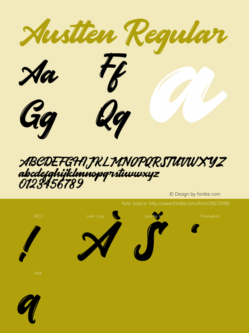 Austten  Font Sample