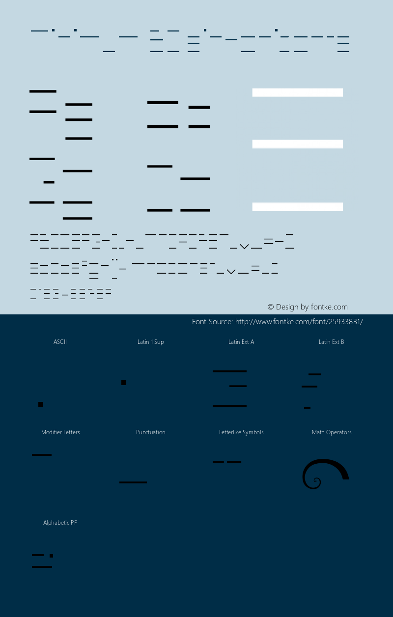 Minimum-BClairHorizontal Version 001.000 Font Sample