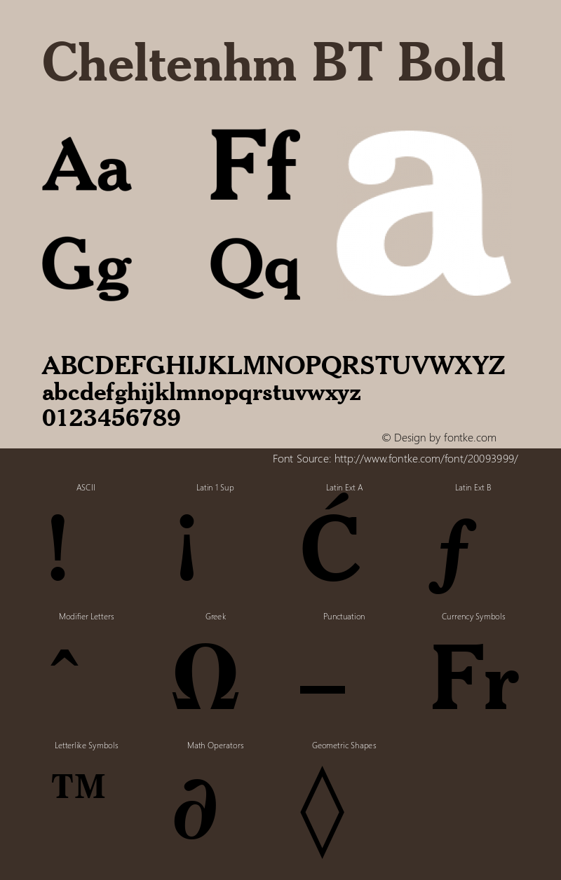 Cheltenhm BT Bold mfgpctt-v4.4 Nov 27 1998 Font Sample