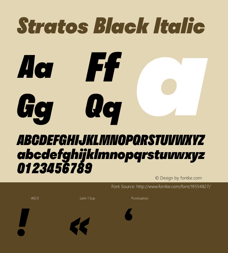 Stratos Black Italic Version 1.002;PS 1.2;hotconv 1.0.72;makeotf.lib2.5.5900 Font Sample