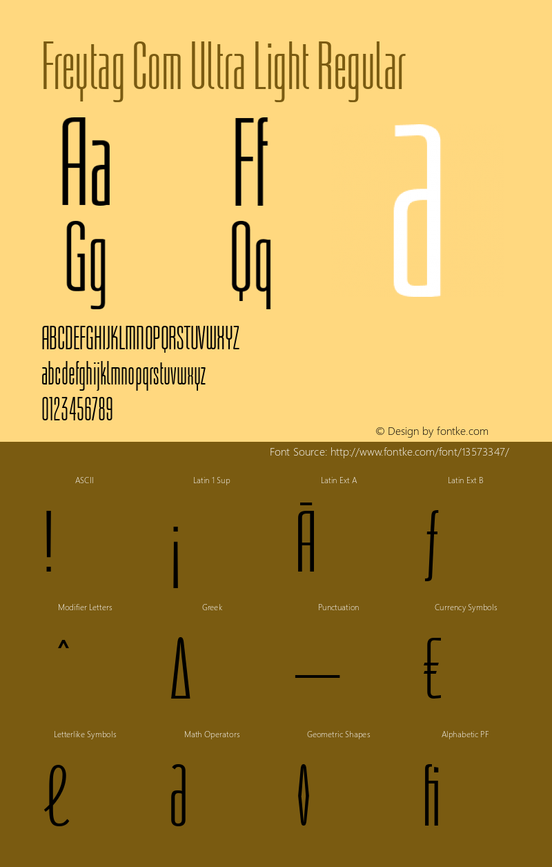 Freytag Com Ultra Light Regular Version 1.01 Font Sample