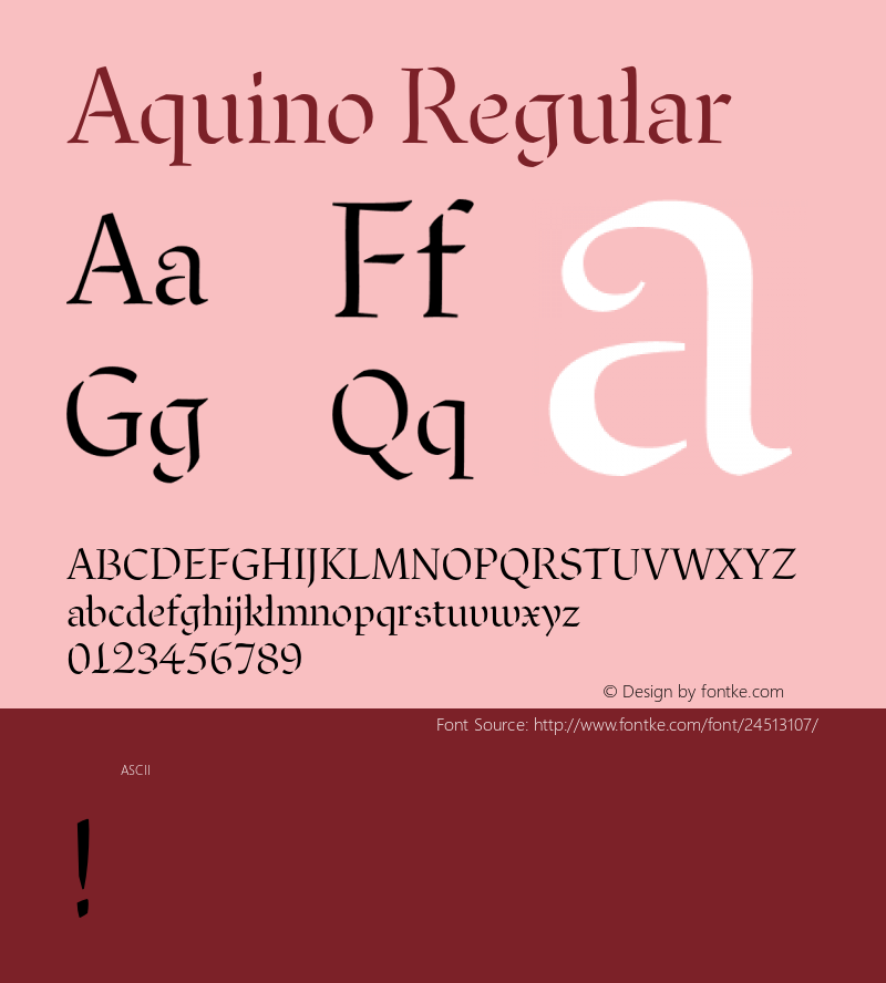 Aquino-Regular 1.000 Font Sample