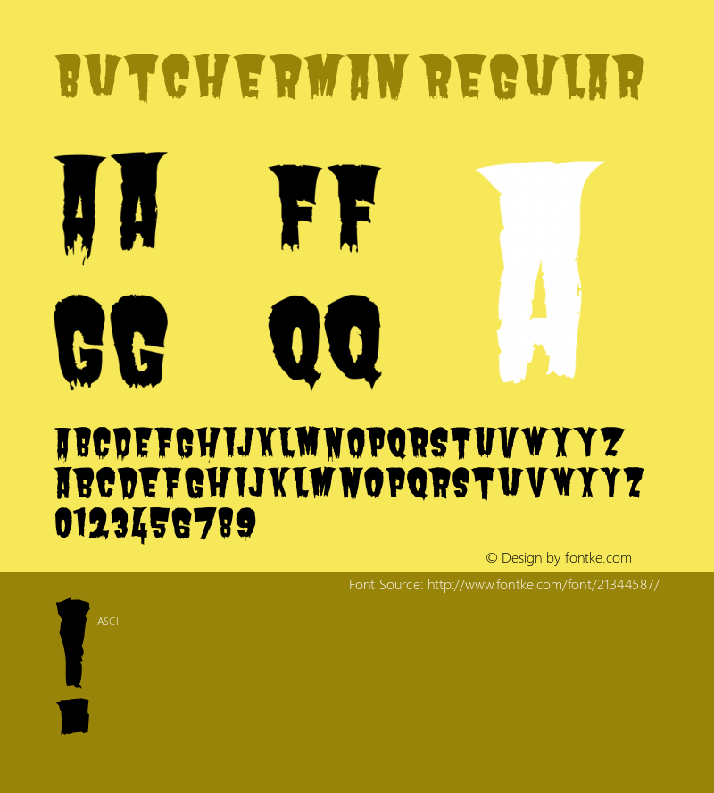 Butcherman Version 1.0 Font Sample