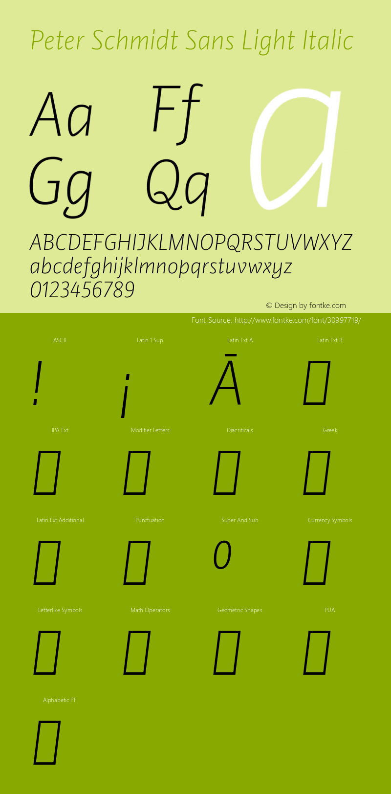 Peter Schmidt Sans Light Italic Version 1.028;PS 1.28;hotconv 1.0.88;makeotf.lib2.5.647800 Font Sample