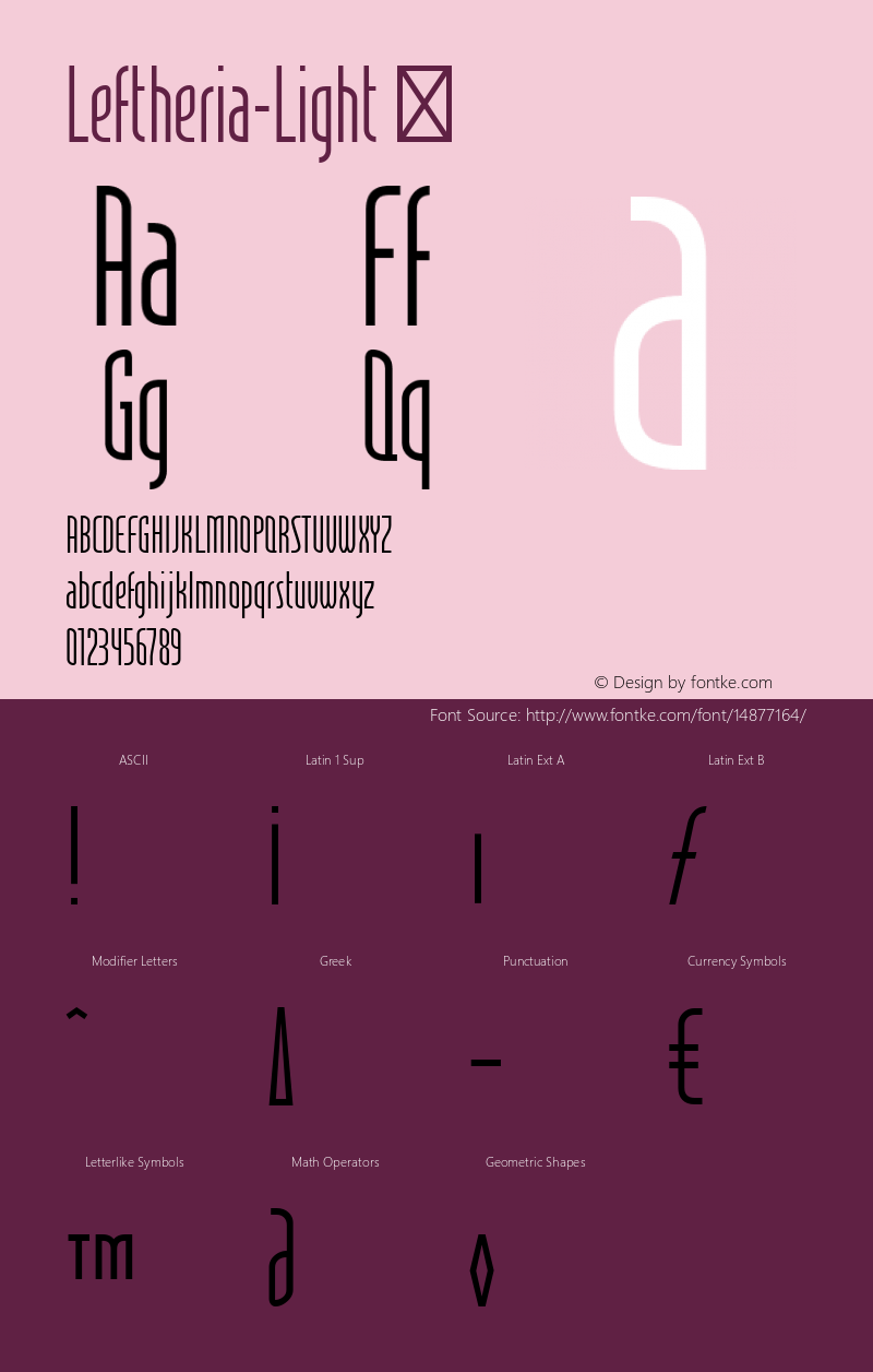 Leftheria-Light ☞ Version 2.001;PS 002.001;hotconv 1.0.70;makeotf.lib2.5.58329;com.myfonts.easy.sea-types.leftheria.light.wfkit2.version.4dGu Font Sample