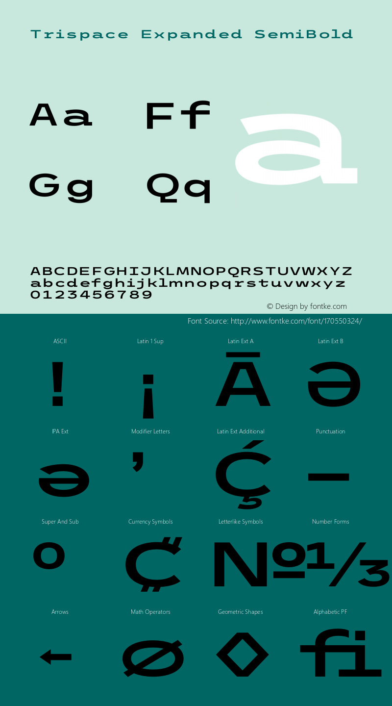 Trispace Expanded SemiBold Version 1.210图片样张