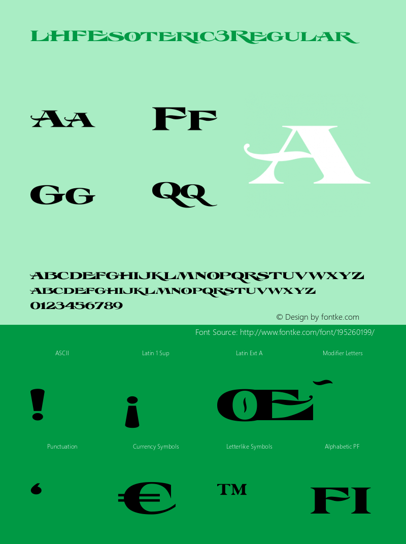 ☞LHF Esoteric 3 Regular (1.5) ;com.myfonts.letterheadfonts.lhf-esoteric-3.regular.wfkit2.3z9F图片样张