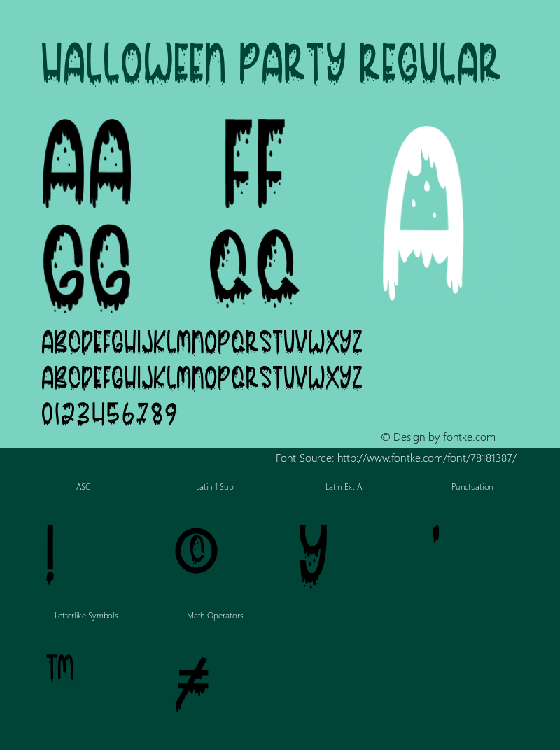 Halloween Party Version 1.001;Fontself Maker 3.5.1 Font Sample