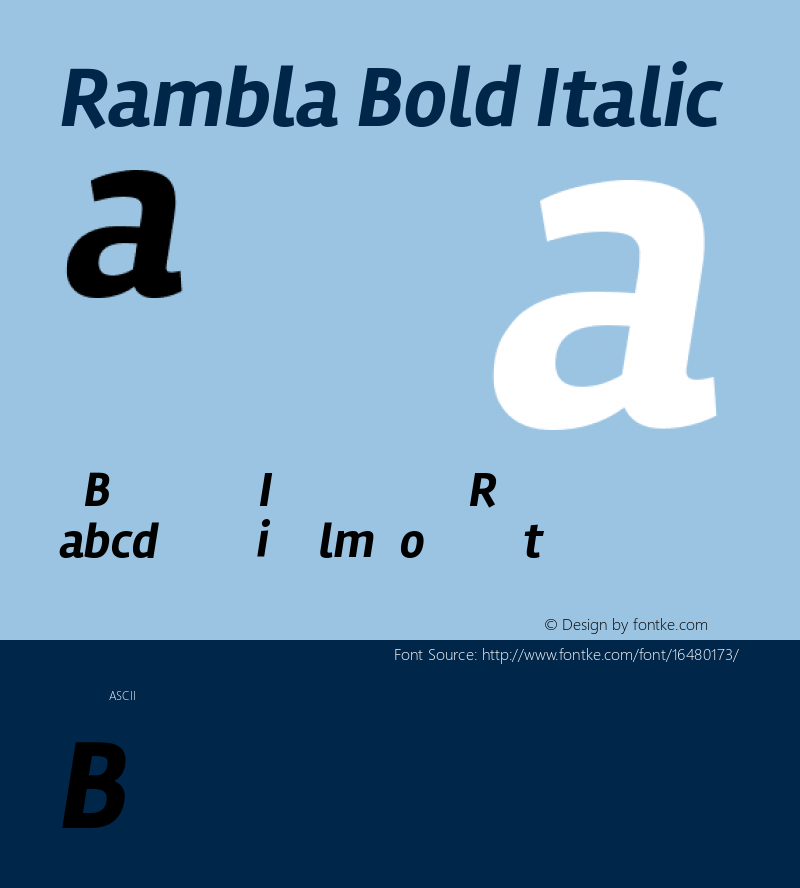 Rambla Bold Italic Version 1.001 Font Sample