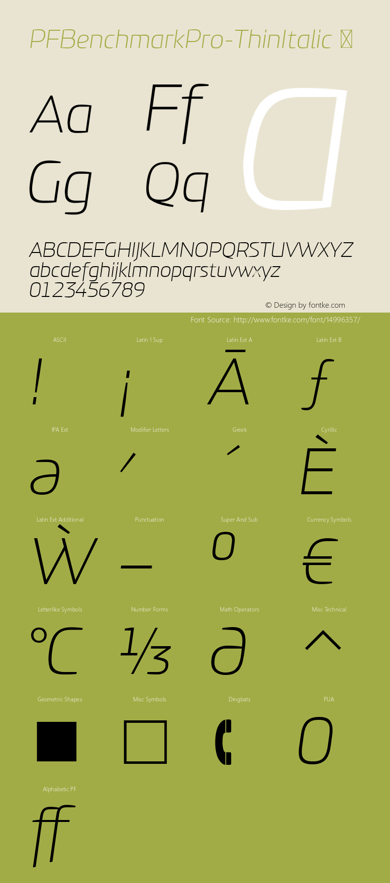 PFBenchmarkPro-ThinItalic ☞ Version 1.000;com.myfonts.easy.parachute.pf-benchmark-pro .thin-italic.wfkit2.version.4jRJ Font Sample