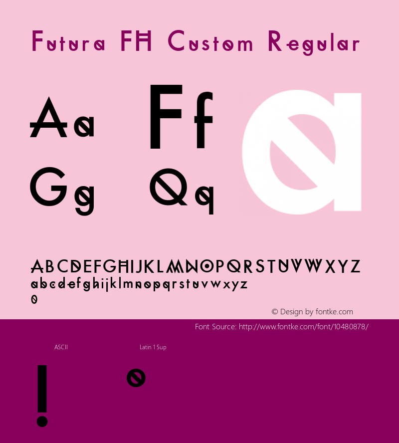 Futura FH Custom Regular Version 1.000 Font Sample