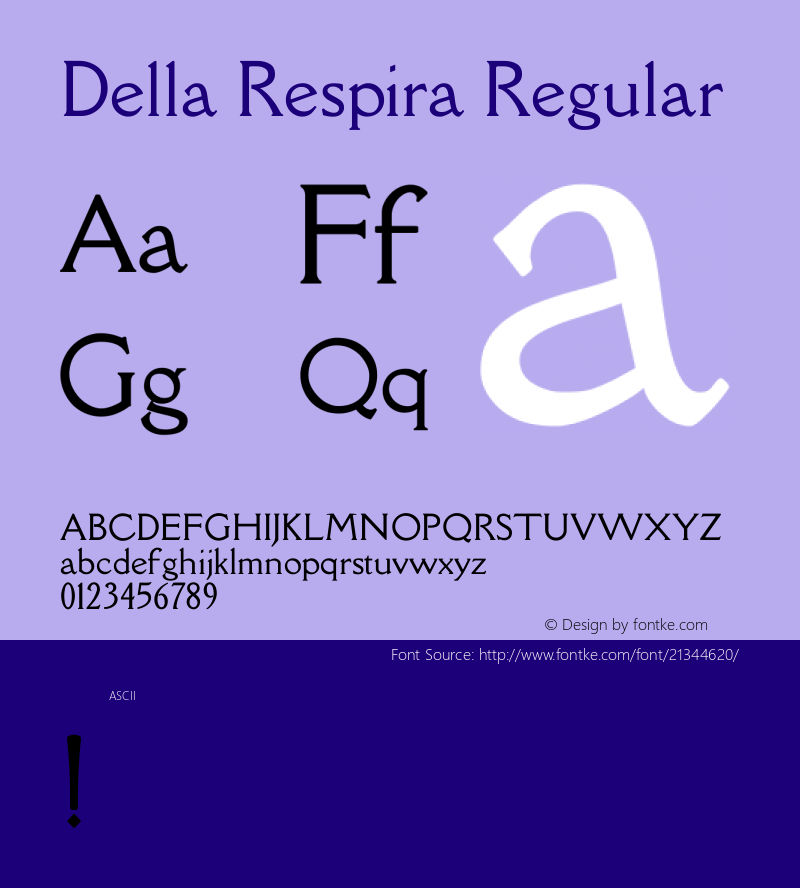 DellaRespira Version 1.0 Font Sample