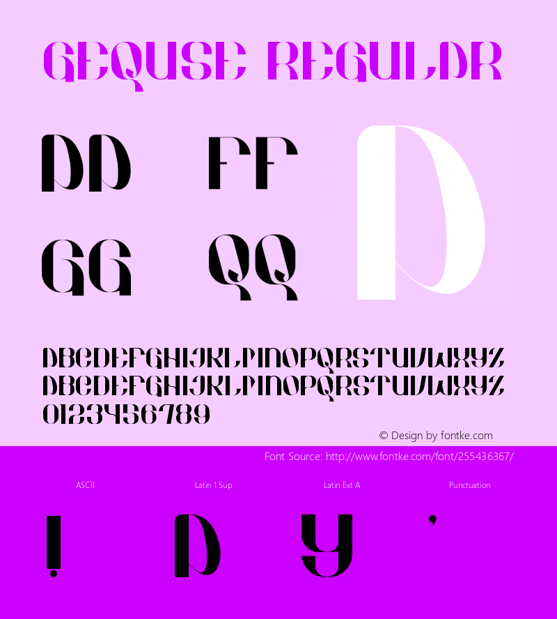 Gequse Version 1.002;Fontself Maker 3.5.7图片样张