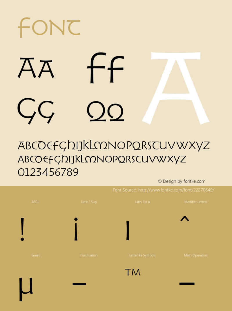 Font ☞ Version 1.00 October 7, 2013, initial release Font Sample